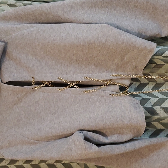 5/$25 - SHEIN GREY chain back hoodie sz. L - Picture 5 of 12
